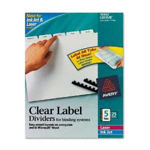  Avery® Index Maker Clear Label Unpunched Divider, Five 