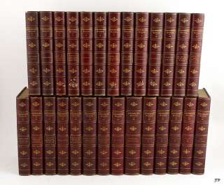 27 ANTIQUE LEATHER BOUND ROBERT L. STEVENSON BOOKS 1909  