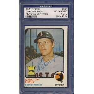  1973 Topps Carlton Fisk Autographed/Signed Card PSA/DNA 