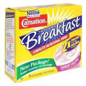 Carnation Instant Breakfast Strawberry Sensation, 10 Count Box (Pack 