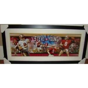 NEW Steve Young SIGNED Huge Framed Panoramic TRISTAR   Framed NFL 