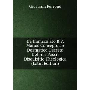   Possit Disquisitio Theologica (Latin Edition) Giovanni Perrone Books