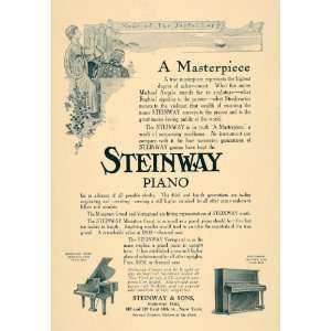 1908 Ad Steinway Piano Sons New York Music Instrument   Original Print 
