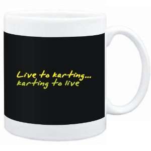  Mug Black  LIVE TO Karting ,Karting TO LIVE   Sports 