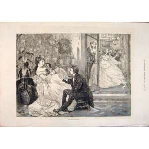  Missing Partner Ball Dance Party Ladies Men Print 1871 