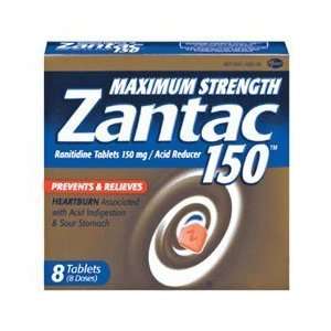  Zantac 150 Acid Reducer Maximum Strength Tablets   8 Ea 