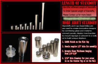16L 1Diameter Stainless Steel Standoff for Glass  