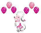 FRENCH POODLE PUPPY birthday SUPPLIES party decoration MYLAR BALLOON 