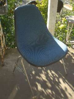 Vintage Blue Stackable Herman Miller Fiberglass Chair  