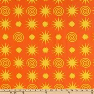    Wide Janes Hothouse Garden Starry Night Orange Fabric By The Yard