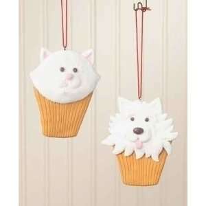   of 12 Sweet Memories Dog and Cat Cupcake Christmas Ornaments 4.75