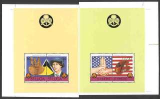 St Lucia 1986 Girl Scouts SS proof PAIR w/ St Vincent 1  