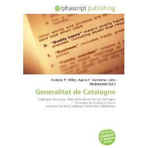  Generalitat de Catalogne (French Edition) (9786132758231 