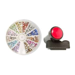 Moyou 1000 Mix Star shaped rhinestones with 12 different colors+ Stamp 