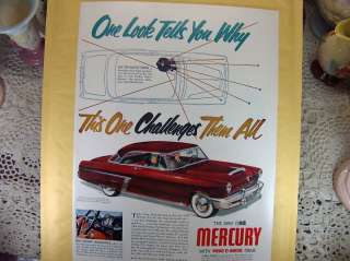 Vtg 1952~Ad~Mercury Coupe Cool Car Grille Hood Ornament  