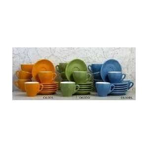  Set of 6 Espresso Cups & Saucers   Blue 0610BL Kitchen 