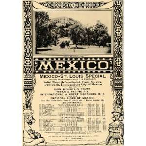  1906 Ad Castle Chapultepec Train Iron Mountain Route 