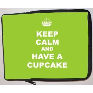  Keep Calm and have a Cupcake   Lime Green Laptop Sleeve 
