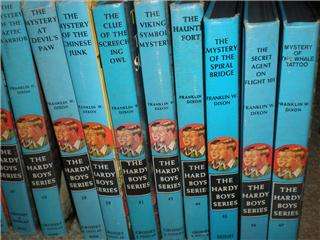 27 VINTAGE HARDY BOYS BOOKS FRANKLIN DIXON BLUE SPINE 1936  1968 HARD 