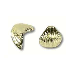  Seashell or Clam Shell Knob   Brass Plated 1 3/4 L P17056 