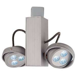  Silver LED Round 6 Light Two Spot JU Track Head