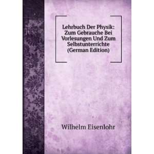   Und Zum Selbstunterrichte (German Edition) Wilhelm Eisenlohr Books