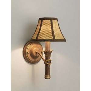  Aztec Lighting   Island Gold Wall Sconce Light With Wicker 
