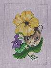 Eyre Rabbit with Sparrows Pillow Needlepoint Canvas  