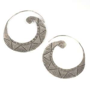  Karen hill tribe silver spiral tribal set earrings pair by 