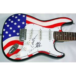  Spinal Tap Autographed Signed Flag Guitar & Proof PSA/DNA 