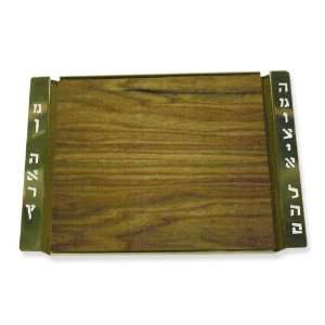  Shabbat Challah Board with Sterling Silver Handles and Challah 