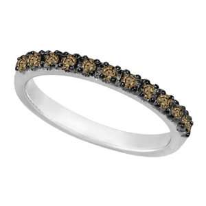  Champagne Diamond Stackable Ring Guard 14k White Gold (0 