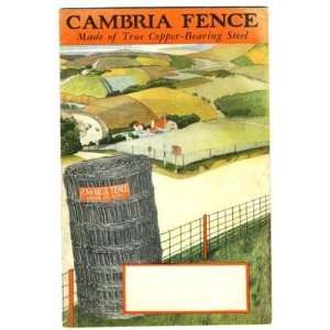  1934 Cambria Fence Catalog Bethleham Steel True Copper 