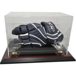 Hockey Player Glove Display Case, Mahogany   Atlanta Thrashers   NHL 