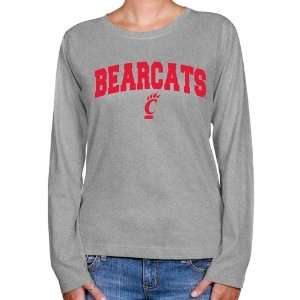  NCAA Cincinnati Bearcats Ladies Ash Logo Arch Long Sleeve 