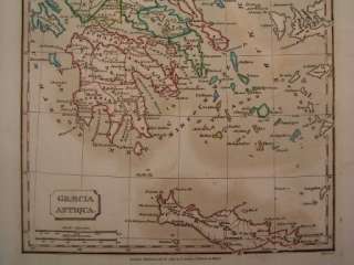 Graecia Antiqua 1821 Clark & Souter Greece old color  