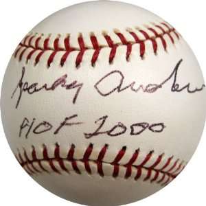  Autographed Sparky Anderson Baseball   with HOF 