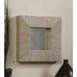 Square Mirror   Fragrance Root with Gold Thread Frame  