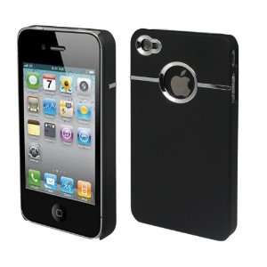   RUBBER COATED HARD CASE WITH CHROME FOR IPHONE 4 