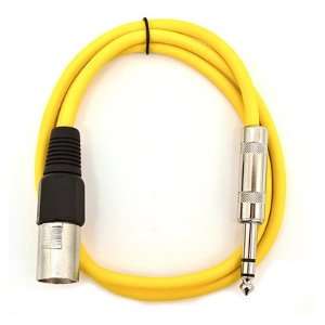 SEISMIC AUDIO   SATRXL M2   Yellow 2 XLR Male to 1/4 TRS Patch Cable