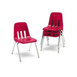  9000 Series Classroom Chairs, 16 Seat Height, Red/Chrome 
