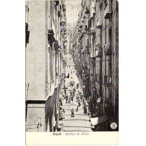   1910 Vintage Postcard Gradoni di Chiaia Naples Italy 