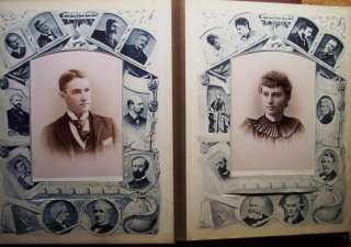 RARE Photo Album Photos Famous People in Margins 1888  