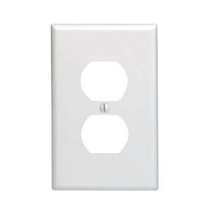 Leviton 80503 W 1 Gang Duplex Device Receptacle Wallplate, Midway Size 