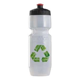 Trek Water Bottle Clr BlkRed Recycle Symbol in Leaves 