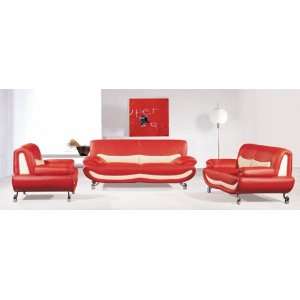 Contemporary Modern Cozy Style Furniture Leather Sofa Chair 3 Pieces 