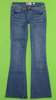 So sz 1 x 32 Flare Stretch Womens Juniors Blue Jeans Denim Pants EG94 