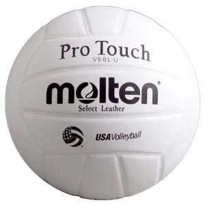 Molten Pro Touch White Japanese Leather Volleyball  Sports 