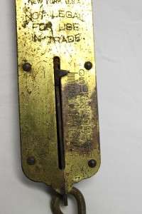 ANTIQUE HANGING BRASS SCALE JOHN CHATILLON & SONS NYC  