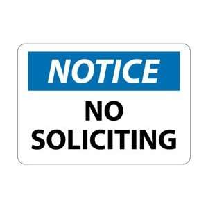  N317AB   Notice, No Soliciting, 10 X 14, .040 Aluminum 